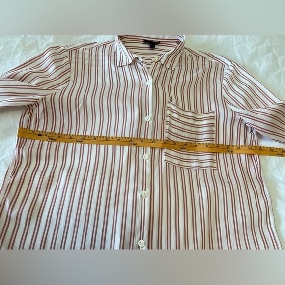 ATM Anthony Thomas Melillo Blouse Button Up Shirt Silk Blend Striped SZ Medium. - Picture 6 of 8